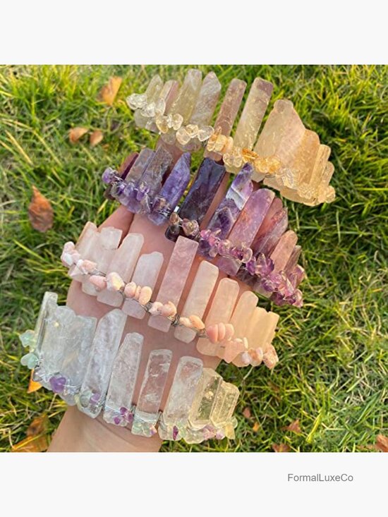 Raw Clear Quartz Crystal Crown Headband Handmade Tiara Wedding display picture 1